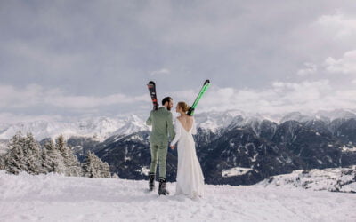 Spektakuläre Ski-Hochzeit im märchenhaften Fiss, Österreich